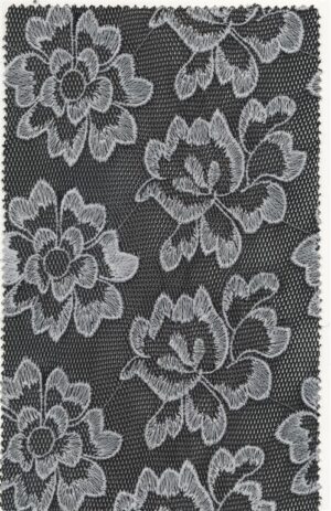 embroided thick mesh - black/white