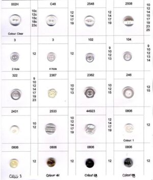 Clear and Pearl Buttons