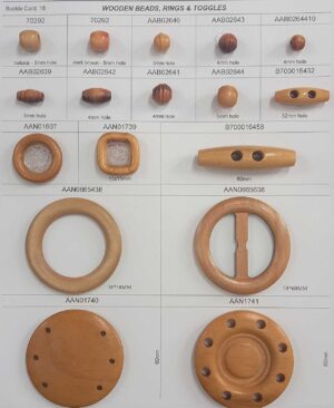 Wooden Beads Rings and Toggles