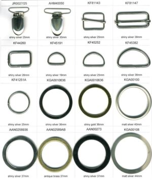 Metal Buckles,Rings, D Rings and Brace Clips