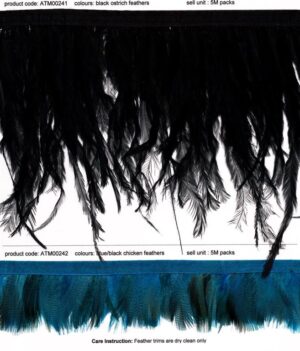 Chicken or Ostrich Feather on Satin Tape