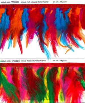 Chicken Feathers on Satin Tape