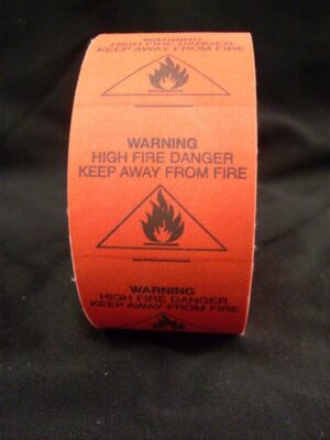 Red Fire Labels - 50mm