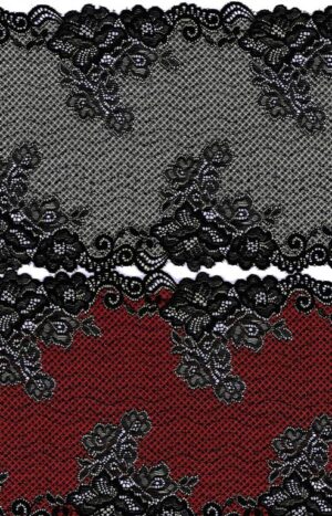 Two Tone Nylon Spandex Lace Trim - 21cm
