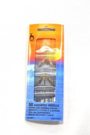 50 assorted needles with threader
