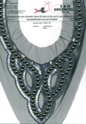 Sequin/Beaded Collar on Mesh