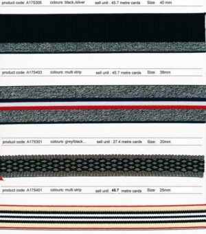 New! Fancy Elastic stripes/pattern