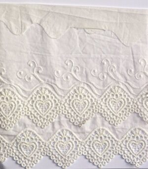 New! Broderie Cotton Trim white