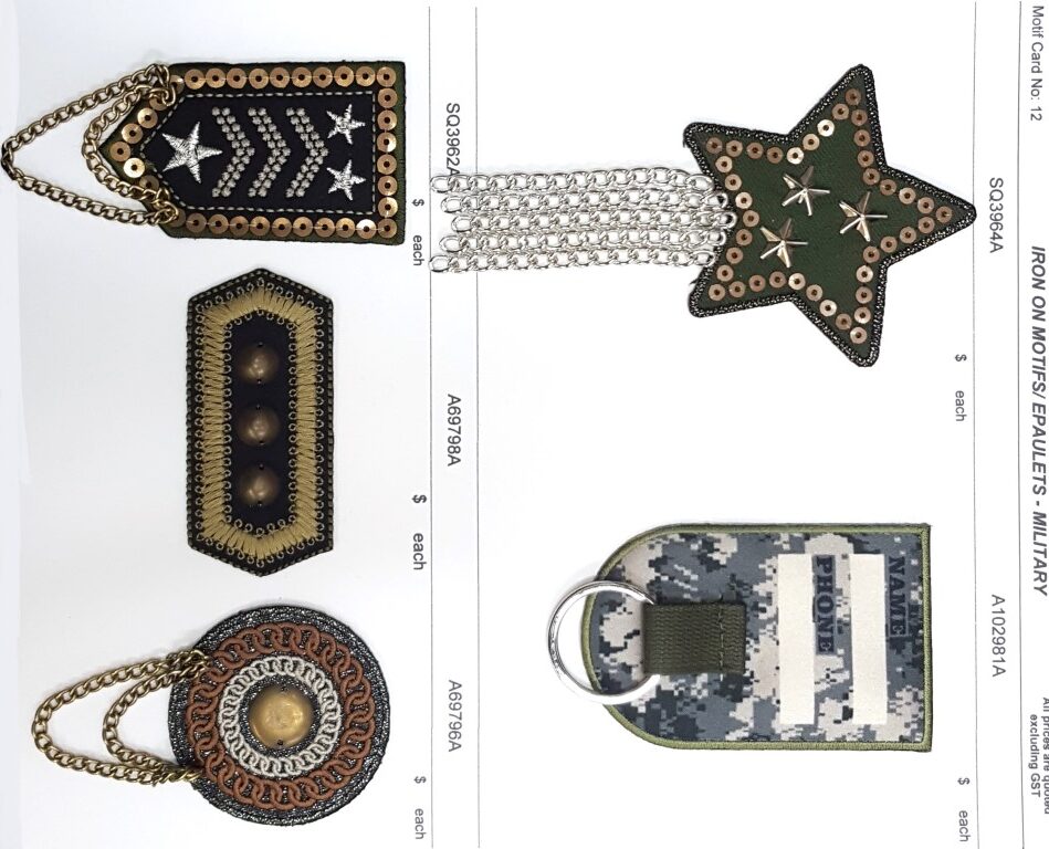 Iron on motifs/epaulets - Military