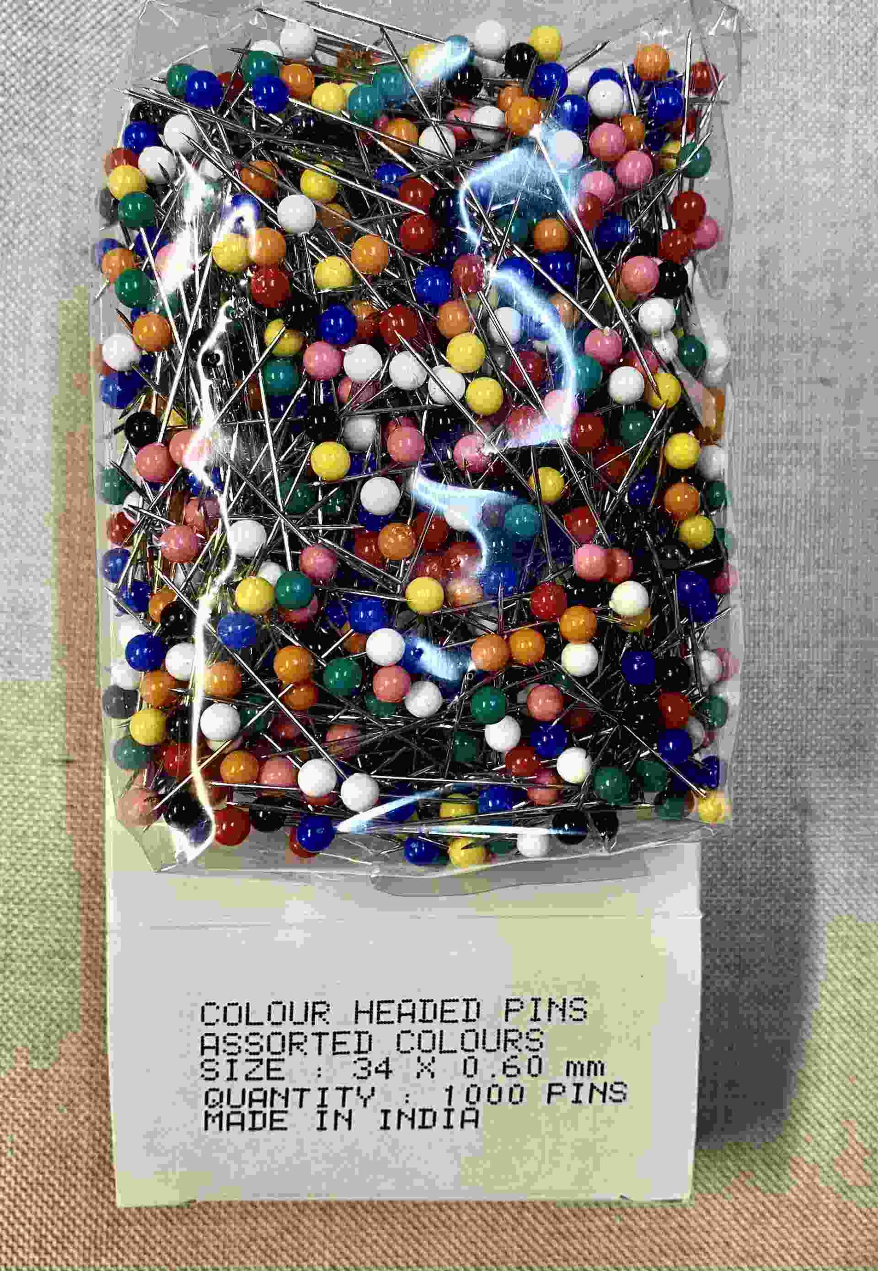 Colour head pins - 34mm