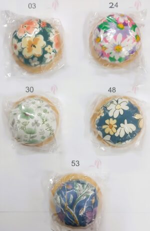 Floral Pincushion with wooden base