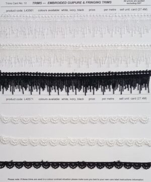 Embroidered Guipure & Fringing Trim - Trim card 10