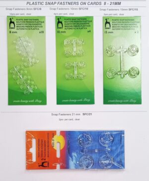 Plastic Snap Fastners - 8 to 21mm Ø