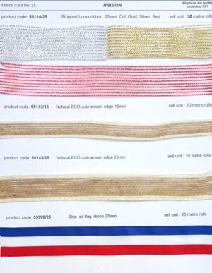 New - Fancy Ribbons - metallic, woven, striped