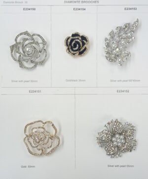 NEW - Diamonte Brooches
